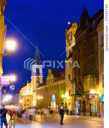Torun old town streets and building in twilight, Poland Torun old town streets and building in twilight, Poland 75545744