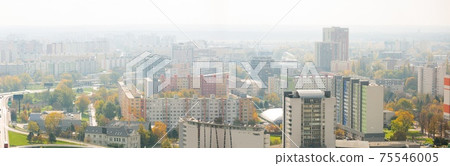 Panorama with modern high-rise residentals in Bratislava 75546005