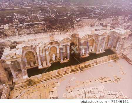 Ruins of Antonine Nymphaeum in ancient city of Sagalassos, Turkey Ruins of Antonine Nymphaeum in ancient city of Sagalassos, Turkey 75546131