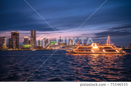 Yokohama cityscape of Japan New scenery of Minato Mirai, Yokohama. Marine Rouge, Osanbashi, Landmark Tower 75546535