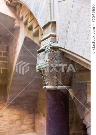 Closeup of column capital in Monastery of Santes Creus Closeup of column capital in Monastery of Santes Creus 75546680