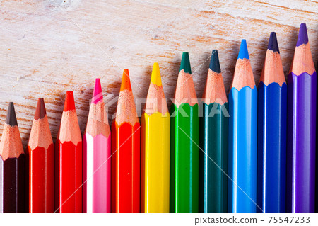 Many various pencils over table Many various pencils over table 75547233