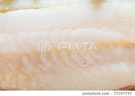 Closeup of raw codfish fillet as food background 75547747