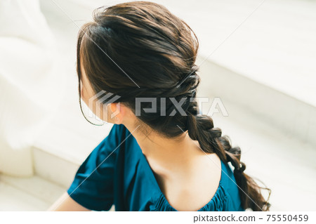 Braid long hair Braid long hair 75550459