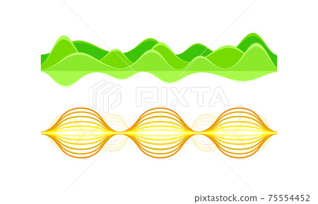 Acoustic Soundwave or Audible Sound Track with Graph Vibration Vector Set Acoustic Soundwave or Audible Sound Track with Graph Vibration Vector Set 75554452