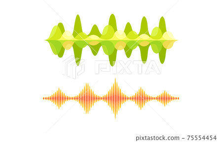 Acoustic Waves as Audible Sound with Compression and Decompression Vector Set 75554454