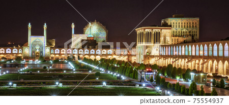 Naqshe Cehan Square in Kashan Iran Before Dawn During Blue Hour Naqshe Cehan Square in Kashan Iran Before Dawn During Blue Hour 75554937