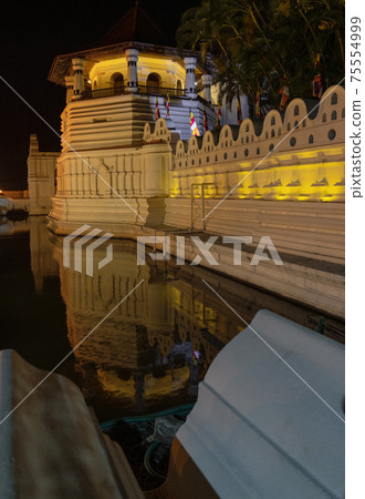 Temple of the Tooth Relic and Reflections Before Dawn in Kandy Sri Lanka 75554999