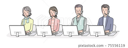 Call center seniors and young people 75556119