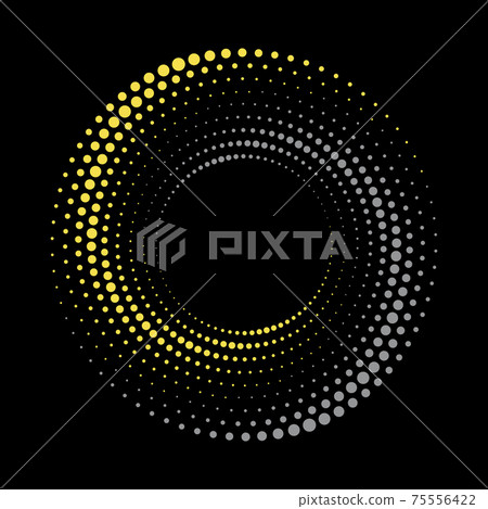 Abstract dotted vector background. Halftone effect with trend colors. Spiral dotted background or icon in yin and yang style. Abstract dotted vector background. Halftone effect with trend colors. Spiral dotted background or icon in yin and yang style. 75556422