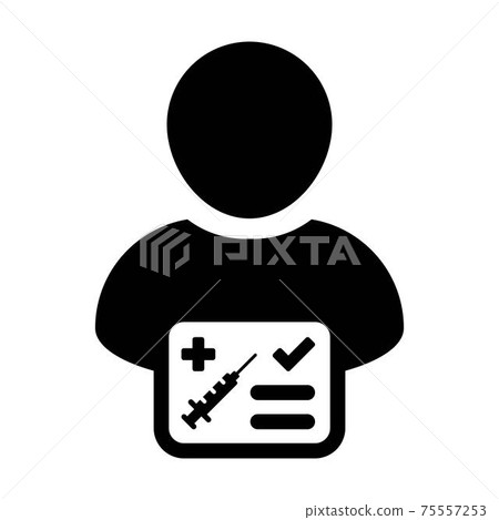 Vaccine card icon vector with male user person profile avatar symbol for medical and healthcare certificate in a glyph pictogram illustration Vaccine card icon vector with male user person profile avatar symbol for medical and healthcare certificate in a glyph pictogram illustration 75557253