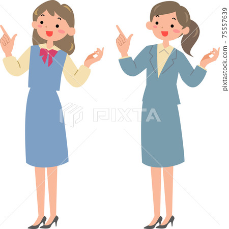 Female employee pointing 75557639