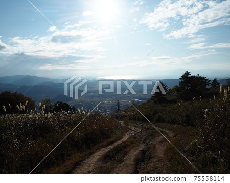 秋天的伊吹山的山路 秋天的伊吹山的山路 75558114