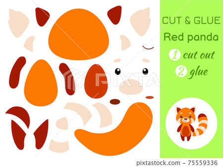Cut and glue paper little red panda. Kids crafts activity page. Educational game for preschool children. DIY worksheet. Kids art game and activities jigsaw. Vector stock illustration. Cut and glue paper little red panda. Kids crafts activity page. Educational game for preschool children. DIY worksheet. Kids art game and activities jigsaw. Vector stock illustration. 75559336