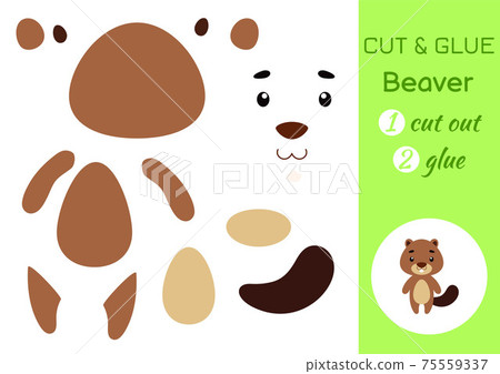 Cut and glue paper little beaver. Kids crafts activity page. Educational game for preschool children. DIY worksheet. Kids art game and activities jigsaw. Vector stock illustration. Cut and glue paper little beaver. Kids crafts activity page. Educational game for preschool children. DIY worksheet. Kids art game and activities jigsaw. Vector stock illustration. 75559337
