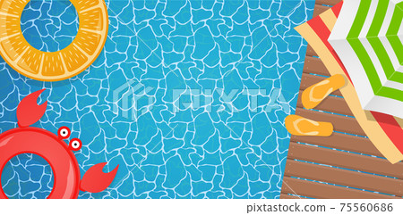 Summer Background poster template with swimming pool and lifebuoy. Vector Illustration Summer Background poster template with swimming pool and lifebuoy. Vector Illustration 75560686