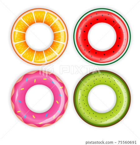 Realistic circle for swimming icon set isolated on white background. Vector Illustration Realistic circle for swimming icon set isolated on white background. Vector Illustration 75560691