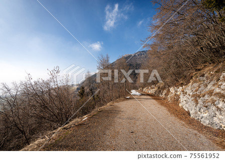 Mountain Peak of Corno d'Aquilio in Winter - Lessinia Plateau Veneto Italy 75561952