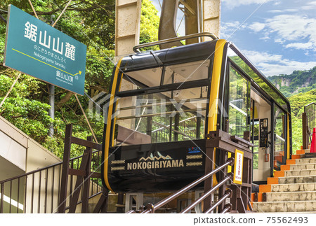 [千葉縣/ Nokogiriyama] Nokogiriyama Sancho站和富津市金山市Nokogiriyama Sancho站之間的纜車，位於Nokogiriyama索道上。 75562493