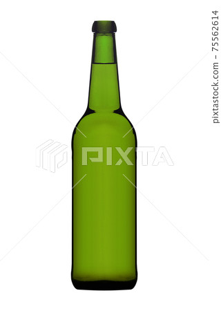 Green light beer bottle isolated on white 75562614