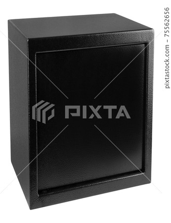 Black metal container isolated on white 75562656