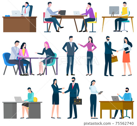 People Working in Office, Conference and Meeting 75562740