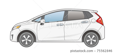 緊湊型car_01（白色）側視圖（帶主線） 75562846