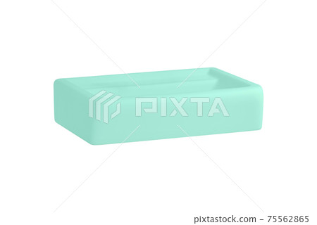 Blue Soap dish isolated on white Blue Soap dish isolated on white 75562865