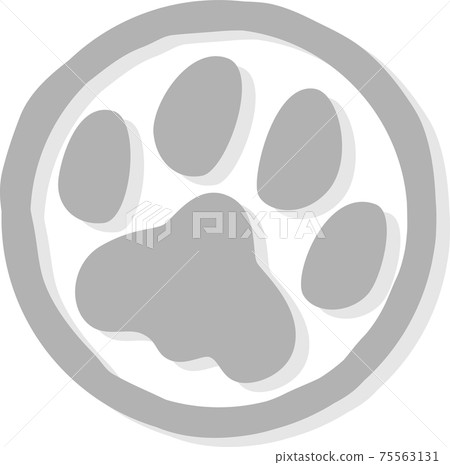 灰色動物腳印與環影 75563131