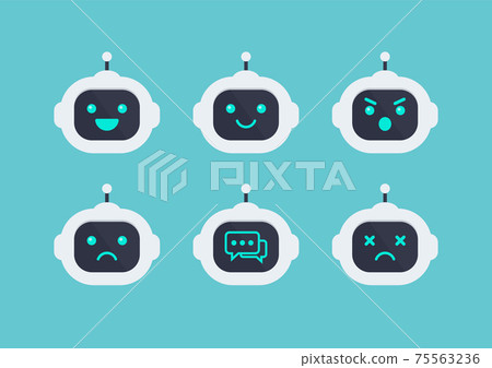 Robot head avatar emotion set 75563236
