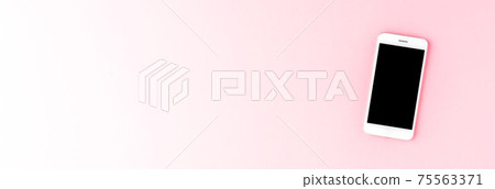 Mobile phone with empty screen and copyspace. Banner 75563371