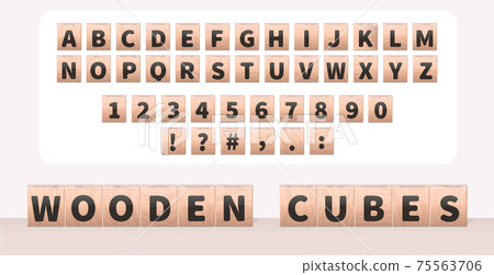 Childrens wooden cubes with the alphabet Childrens wooden cubes with the alphabet 75563706