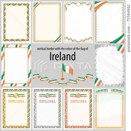 Vertical frame and border with Ireland flag Vertical frame and border with Ireland flag 75564982