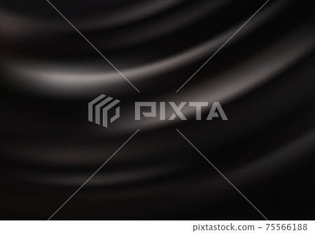 Black silk background Vector drape background Wave flow 75566188
