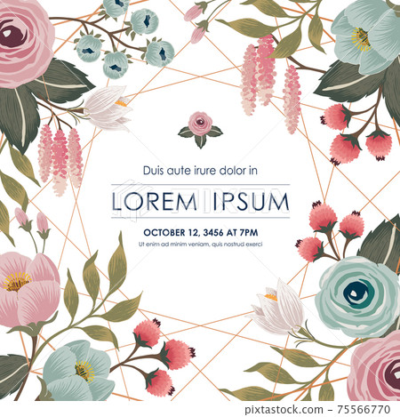 Vector illustration of a floral frame in spring... - Stock Illustration ...