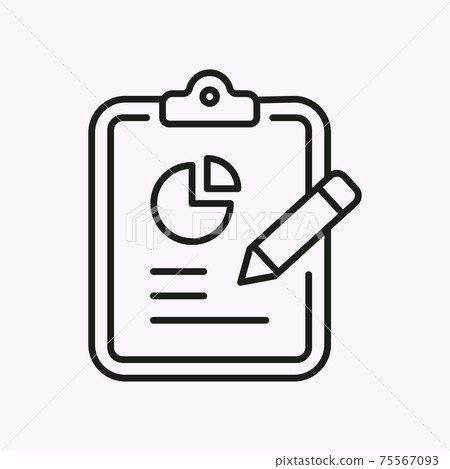 Statistics line icon on white background. Vector illustration. Statistics line icon on white background. Vector illustration. 75567093