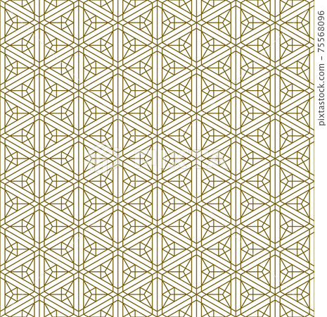 Seamless traditional Japanese ornament Kumiko.Golden color lines. Seamless traditional Japanese ornament Kumiko.Golden color lines. 75568096