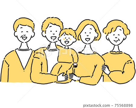 Family 3rd generation illustration set 75568898