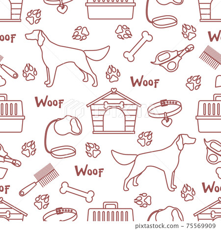 Vector Pattern Pet Vet Shelter Animal Dog Shelter Vector Pattern Pet Vet Shelter Animal Dog Shelter 75569909