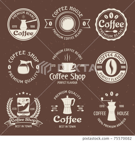 Coffee Emblem Set In Color 75570082