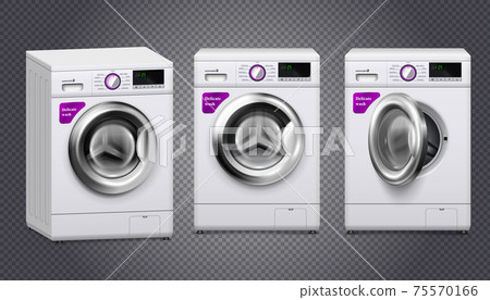 Washing Machine Realistic Set Washing Machine Realistic Set 75570166