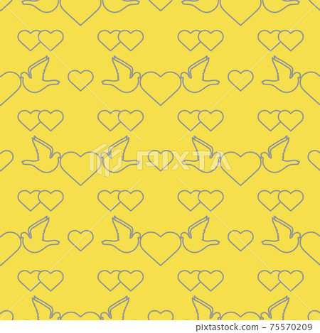 Vector Pattern Dove heart Valentine's day Wedding 75570209