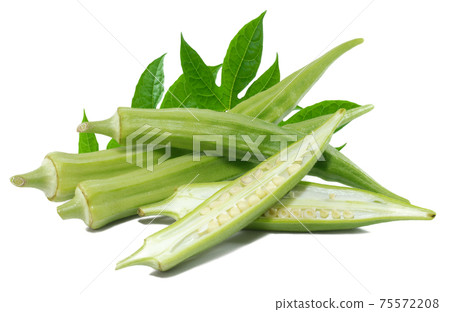 Okra isolated on white background Okra isolated on white background 75572208