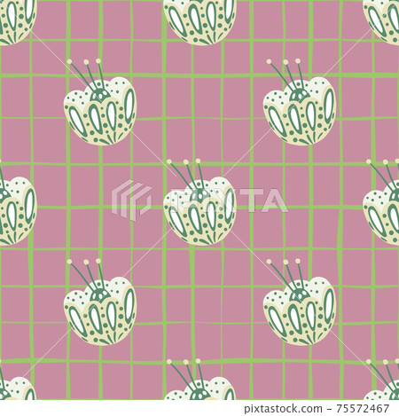 Pale tones botanic seamless pattern with white... - Stock Illustration ...