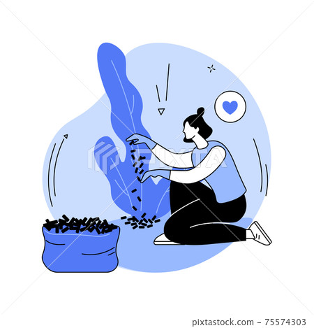 Mulching plants abstract concept vector illustration. 75574303