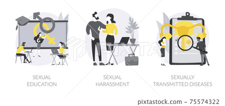 Sexual behavior abstract concept vector illustrations. 75574322