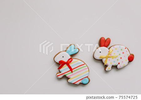 Gingerbread in a shape of Easter bunny Gingerbread in a shape of Easter bunny 75574725