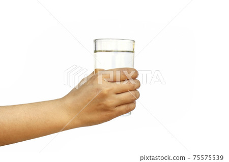 Healthy lifestyle concept.Young woman holding transparent water glasses isolated on white background. Healthy lifestyle concept.Young woman holding transparent water glasses isolated on white background. 75575539