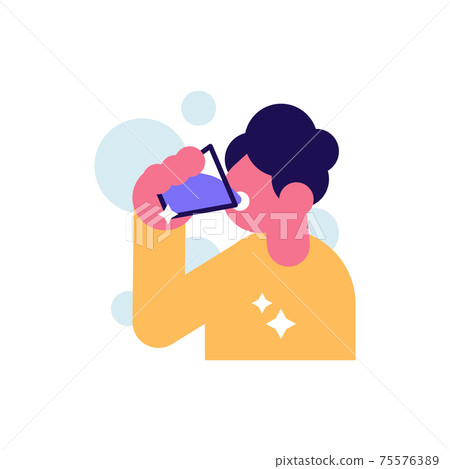 Man drinking water from the glass vector Man drinking water from the glass vector 75576389