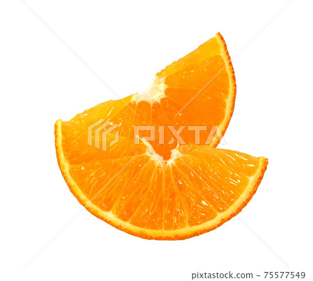 Orange slice isolated on white. Orange fruit. 75577549